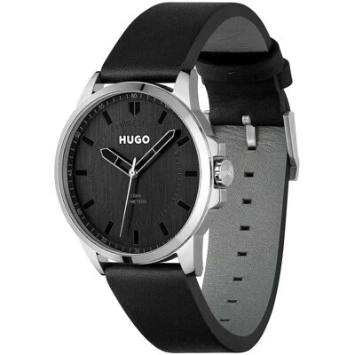 Hugo Montre 1530188 5 Atm 43 Mm Black / Leather Black One Size Homme - Publicité Hugo Montre 1530188 5 Atm 43 Mm Black / Leather Black One Size Homme - Publicité