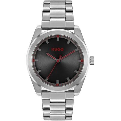 Hugo Montre 1570175 Silver / Black One Size Homme - Publicité Hugo Montre 1570175 Silver / Black One Size Homme - Publicité
