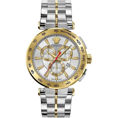 Versace Montre Ve6ca0423 Silver Grey Yellow Gold / Metal Silver Grey Yellow Gold One Size Homme - Publicité Versace Montre Ve6ca0423 Silver Grey Yellow Gold / Metal Silver Grey Yellow Gold One Size Homme - Publicité
