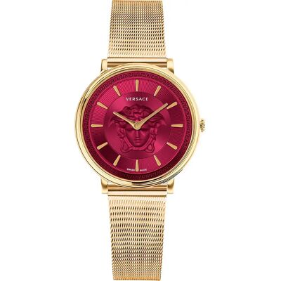 Versace Montre Pour Femme Ve8102419 Yellow Gold / Metal Coral Red One Size Femme - Publicité Versace Montre Pour Femme Ve8102419 Yellow Gold / Metal Coral Red One Size Femme - Publicité