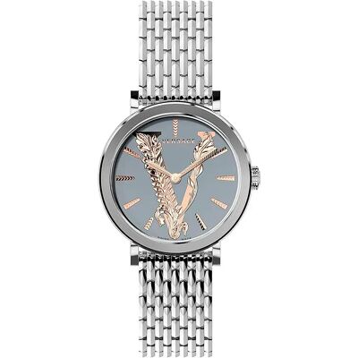 Versace Montre Pour Femme Veri00620 Silver Grey / Metal Iron Grey Rose Gold One Size Femme - Publicité Versace Montre Pour Femme Veri00620 Silver Grey / Metal Iron Grey Rose Gold One Size Femme - Publicité