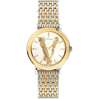 Versace Montre Pour Femme Veri00720 Silver Grey Yellow Gold / Metal Silver Grey Yellow Gold One Size Femme - Publicité Versace Montre Pour Femme Veri00720 Silver Grey Yellow Gold / Metal Silver Grey Yellow Gold One Size Femme - Publicité