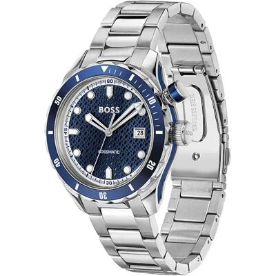 Montre Bossmatic 42 Mm Silver / Blue / Mineral One Size Homme - Publicité Montre Bossmatic 42 Mm Silver / Blue / Mineral One Size Homme - Publicité