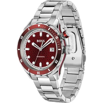 Montre Bossmatic 42 Mm Silver / Red / Mineral One Size Homme - Publicité Montre Bossmatic 42 Mm Silver / Red / Mineral One Size Homme - Publicité