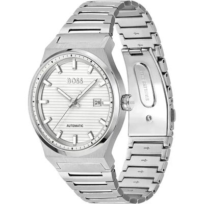 Boss Montre Candor Automatic 41 Mm Silver / White / Mineral One Size Homme - Publicité Boss Montre Candor Automatic 41 Mm Silver / White / Mineral One Size Homme - Publicité