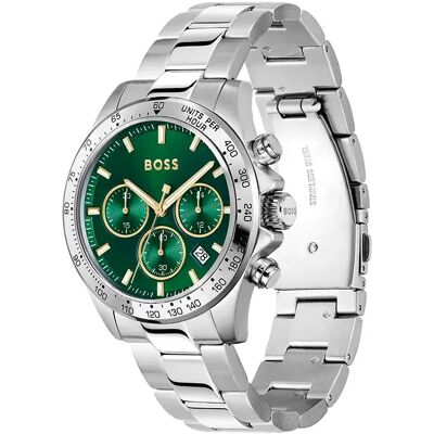 Boss Montre Hero Qtm 43 Mm Silver / Green / Mineral One Size Homme - Publicité Boss Montre Hero Qtm 43 Mm Silver / Green / Mineral One Size Homme - Publicité