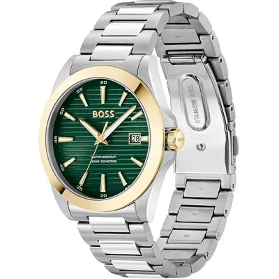Boss Montre Strike 41 Mm Silver / Old Green / Mineral One Size Homme - Publicité Boss Montre Strike 41 Mm Silver / Old Green / Mineral One Size Homme - Publicité