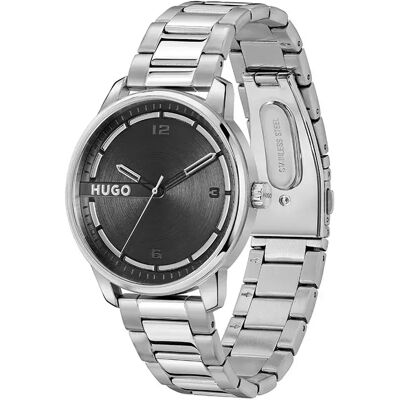 Hugo Montre 1530364 42 Mm Silver / Black / Mineral One Size Homme - Publicité Hugo Montre 1530364 42 Mm Silver / Black / Mineral One Size Homme - Publicité