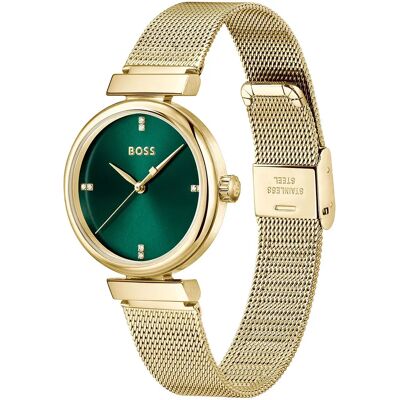 Boss Montre Pour Femme 1502855 32mm Gold / Green One Size Femme - Publicité Boss Montre Pour Femme 1502855 32mm Gold / Green One Size Femme - Publicité