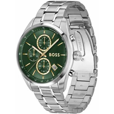 Boss Montre 1514266 44mm Silver / Green One Size Homme - Publicité Boss Montre 1514266 44mm Silver / Green One Size Homme - Publicité