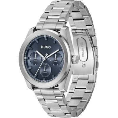 Hugo Montre 1530424 42mm Silver / Blue One Size Homme - Publicité Hugo Montre 1530424 42mm Silver / Blue One Size Homme - Publicité