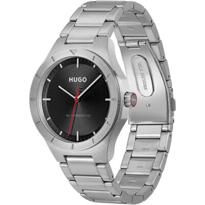 Hugo Montre 1530447 42mm Silver / Black One Size Homme - Publicité Hugo Montre 1530447 42mm Silver / Black One Size Homme - Publicité