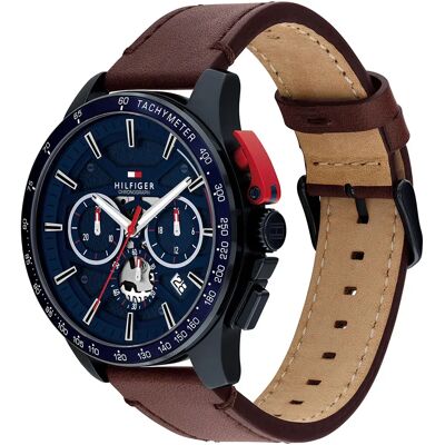 Tommy Hilfiger Montre Bank 44mm Brown / Blue Skeleton One Size Homme - Publicité Tommy Hilfiger Montre Bank 44mm Brown / Blue Skeleton One Size Homme - Publicité