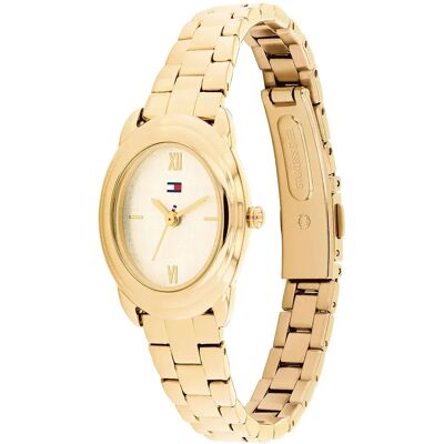 Tommy Hilfiger Montre Pour Femme Demi Oval 21mm Gold / Champagne One Size Femme - Publicité Tommy Hilfiger Montre Pour Femme Demi Oval 21mm Gold / Champagne One Size Femme - Publicité