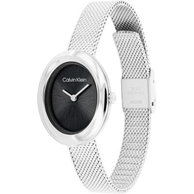 Calvin Klein Watches Montre Pour Femme Twisted Bezel 24mm Silver / Black One Size Femme - Publicité Calvin Klein Watches Montre Pour Femme Twisted Bezel 24mm Silver / Black One Size Femme - Publicité