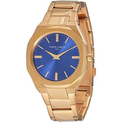 Pierre Cardin Montre Pour Femme Cf.1008.mg.2 32mm 3atm Quartz Analogical Golden / Blue / Mineral One Size Femme - Publicité Pierre Cardin Montre Pour Femme Cf.1008.mg.2 32mm 3atm Quartz Analogical Golden / Blue / Mineral One Size Femme - Publicité