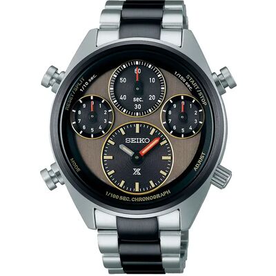 Seiko Montre Sfj005p1 42mm 10atm Quartz Analogical Black / Brown / Sapphire One Size Homme - Publicité Seiko Montre Sfj005p1 42mm 10atm Quartz Analogical Black / Brown / Sapphire One Size Homme - Publicité