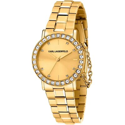 Karl Lagerfeld Montre Pour Femme Crystals 33mm 5atm Quartz/analogical Gold / Gold / One Size Femme - Publicité Karl Lagerfeld Montre Pour Femme Crystals 33mm 5atm Quartz/analogical Gold / Gold / One Size Femme - Publicité