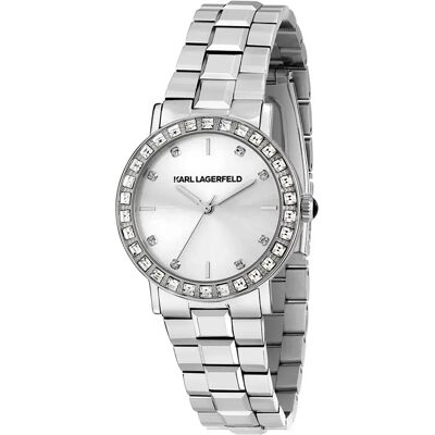 Karl Lagerfeld Montre Pour Femme Crystals 33mm 5atm Quartz/analogical Silver / Silver / One Size Femme - Publicité Karl Lagerfeld Montre Pour Femme Crystals 33mm 5atm Quartz/analogical Silver / Silver / One Size Femme - Publicité