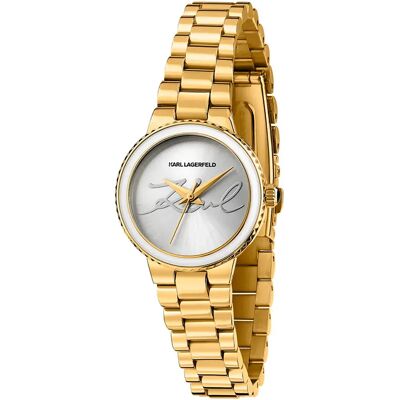 Karl Lagerfeld Montre Pour Femme Kaiser 28mm 5atm Quartz/analogical Gold / Silver / One Size Femme - Publicité Karl Lagerfeld Montre Pour Femme Kaiser 28mm 5atm Quartz/analogical Gold / Silver / One Size Femme - Publicité