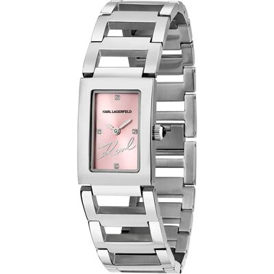 Karl Lagerfeld Montre Pour Femme Paris 21mm 5atm Quartz/analogical Silver / Pink / One Size Femme - Publicité Karl Lagerfeld Montre Pour Femme Paris 21mm 5atm Quartz/analogical Silver / Pink / One Size Femme - Publicité