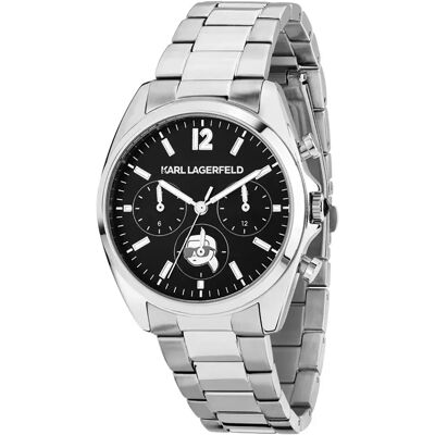 Karl Lagerfeld Montre Pour Femme Round Essentials 38mm 5atm Quartz/analogical Silver / Black / One Size Femme - Publicité Karl Lagerfeld Montre Pour Femme Round Essentials 38mm 5atm Quartz/analogical Silver / Black / One Size Femme - Publicité