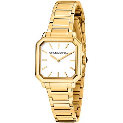 Karl Lagerfeld Montre Pour Femme Square Classics 33mm 5atm Quartz/analogical Gold / White / One Size Femme - Publicité Karl Lagerfeld Montre Pour Femme Square Classics 33mm 5atm Quartz/analogical Gold / White / One Size Femme - Publicité