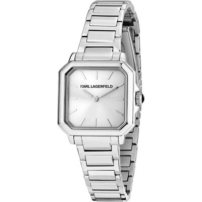 Karl Lagerfeld Montre Pour Femme Square Classics 33mm 5atm Quartz/analogical Silver / Silver / One Size Femme - Publicité Karl Lagerfeld Montre Pour Femme Square Classics 33mm 5atm Quartz/analogical Silver / Silver / One Size Femme - Publicité