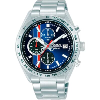Lorus Watches Montre Rm393jx9 43mm 10atm Quartz/analogical Silver / Blue / Mineral One Size Homme - Publicité Lorus Watches Montre Rm393jx9 43mm 10atm Quartz/analogical Silver / Blue / Mineral One Size Homme - Publicité
