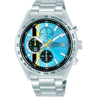 Lorus Watches Montre Rm397jx9 43mm 10atm Quartz/analogical Silver / Blue / Mineral One Size Homme - Publicité Lorus Watches Montre Rm397jx9 43mm 10atm Quartz/analogical Silver / Blue / Mineral One Size Homme - Publicité
