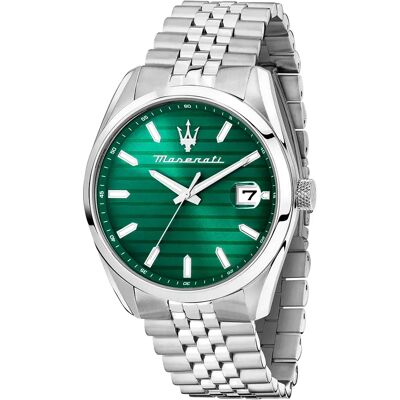 Maserati Montre Attrazione R8853151027 43mm 5atm Quartz/analogical Silver / Green / Mineral One Size - Publicité Maserati Montre Attrazione R8853151027 43mm 5atm Quartz/analogical Silver / Green / Mineral One Size - Publicité