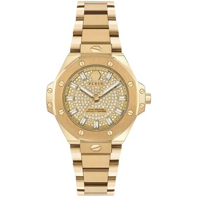 Philipp Plein Montre Pour Femme Royal Prestige 33mm 5atm Quartz/analogical Gold / White / Mineral One Size Femme - Publicité Philipp Plein Montre Pour Femme Royal Prestige 33mm 5atm Quartz/analogical Gold / White / Mineral One Size Femme - Publicité