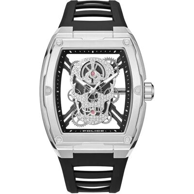 Police Montre Cranium 42mm 5atm Quartz/analogical Black / Silver / Mineral One Size Homme - Publicité Police Montre Cranium 42mm 5atm Quartz/analogical Black / Silver / Mineral One Size Homme - Publicité