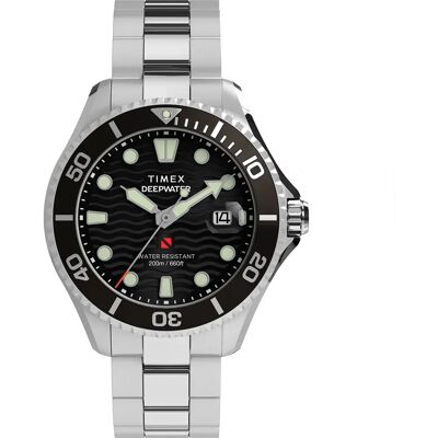 Timex Montre Deep Water 44mm 20atm Quartz/analogical Silver / Black / Sapphire One Size Homme - Publicité Timex Montre Deep Water 44mm 20atm Quartz/analogical Silver / Black / Sapphire One Size Homme - Publicité