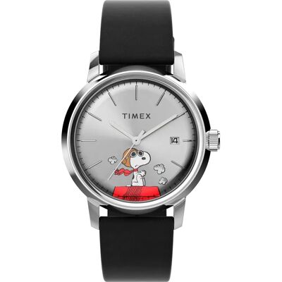 Timex Montre Peanuts Tw2w49600 40mm 5atm Quartz/analogical Black / Silver / Acrylic One Size Homme - Publicité Timex Montre Peanuts Tw2w49600 40mm 5atm Quartz/analogical Black / Silver / Acrylic One Size Homme - Publicité