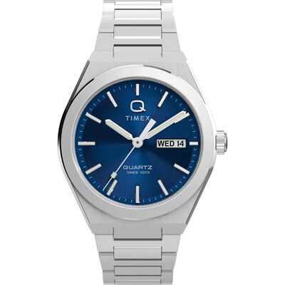Timex Montre Tw2y25100 39mm 5atm Quartz/analogical Silver / Blue / Acrylic One Size Homme - Publicité Timex Montre Tw2y25100 39mm 5atm Quartz/analogical Silver / Blue / Acrylic One Size Homme - Publicité