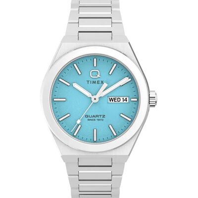 Timex Montre Tw2y35200 39mm 5atm Quartz/analogical Silver / Blue / Mineral One Size Homme - Publicité Timex Montre Tw2y35200 39mm 5atm Quartz/analogical Silver / Blue / Mineral One Size Homme - Publicité