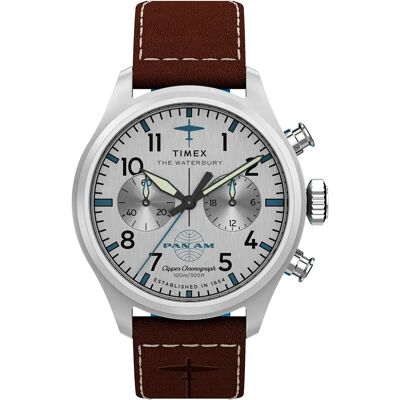 Timex Montre Waterbury 41mm 10atm Quartz/analogical Brown / Silver / Mineral One Size Homme - Publicité Timex Montre Waterbury 41mm 10atm Quartz/analogical Brown / Silver / Mineral One Size Homme - Publicité