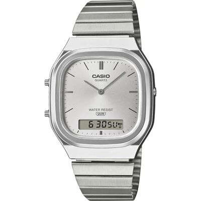 Casio Montre Pour Femme Aq-240 31.5mm 3atm Quartz Analog-digital Silver / White / Resin One Size Femme - Publicité Casio Montre Pour Femme Aq-240 31.5mm 3atm Quartz Analog-digital Silver / White / Resin One Size Femme - Publicité