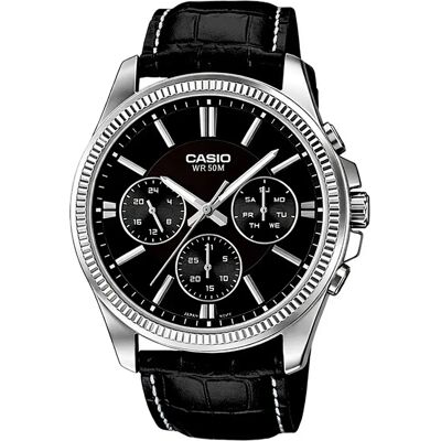 Casio Montre Mtp1375l1avdf 48mm 5atm Quartz Analogical Black / Black / Mineral One Size Homme - Publicité Casio Montre Mtp1375l1avdf 48mm 5atm Quartz Analogical Black / Black / Mineral One Size Homme - Publicité