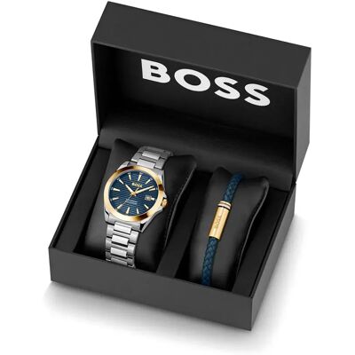 Boss Montre 1570191 41mm 5atm Quartz Analogic Grey / Blue / Mineral One Size Homme - Publicité Boss Montre 1570191 41mm 5atm Quartz Analogic Grey / Blue / Mineral One Size Homme - Publicité