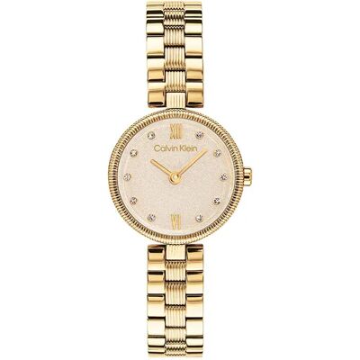 Calvin Klein Watches Montre Pour Femme Gleam 24mm 3atm Quartz Analogical Gold / Gold / Mineral One Size - Publicité Calvin Klein Watches Montre Pour Femme Gleam 24mm 3atm Quartz Analogical Gold / Gold / Mineral One Size - Publicité