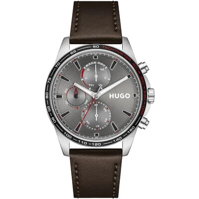 Hugo Montre Drift 43mm 3atm Quartz Analogical Brown / Grey / Mineral One Size - Publicité Hugo Montre Drift 43mm 3atm Quartz Analogical Brown / Grey / Mineral One Size - Publicité