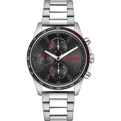 Hugo Montre Drift 43mm 3atm Quartz Analogical Silver / Black / Mineral One Size - Publicité Hugo Montre Drift 43mm 3atm Quartz Analogical Silver / Black / Mineral One Size - Publicité