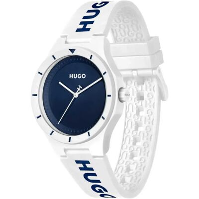 Hugo Montre Lit 42mm 5atm Quartz Analogical White / Blue / Mineral One Size - Publicité Hugo Montre Lit 42mm 5atm Quartz Analogical White / Blue / Mineral One Size - Publicité