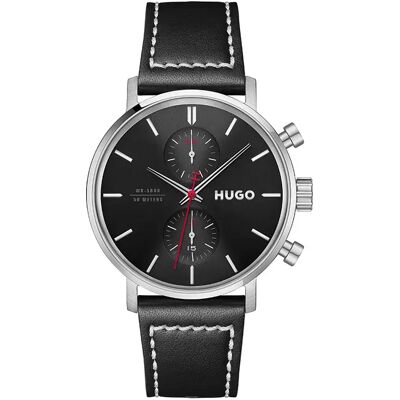 Hugo Montre Takeoff 1530465 43mm 5atm Quartz Analogical Black / Black / Mineral One Size - Publicité Hugo Montre Takeoff 1530465 43mm 5atm Quartz Analogical Black / Black / Mineral One Size - Publicité