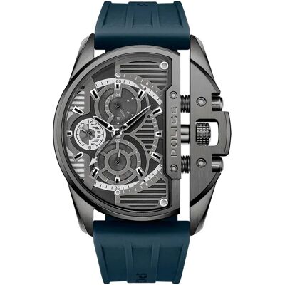 Police Montre Pewgq2203604m 48mm 5atm Quartz Analogical Blue / Grey / Mineral One Size - Publicité Police Montre Pewgq2203604m 48mm 5atm Quartz Analogical Blue / Grey / Mineral One Size - Publicité