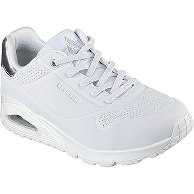 Skechers Baskets Uno White Durabuck / Silver Duraleather / Mesh Trim EU 40 Femme - Publicité Skechers Baskets Uno White Durabuck / Silver Duraleather / Mesh Trim EU 40 Femme - Publicité