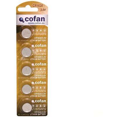 COFAN Pile bouton au lithium CR1620 - Pack de 5 - Publicité COFAN Pile bouton au lithium CR1620 - Pack de 5 - Publicité