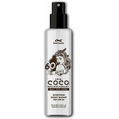 Huile de Coco Recovery Hairgum Sixty's - Huile capillaire - 50ml - Publicité Huile de Coco Recovery Hairgum Sixty's - Huile capillaire - 50ml - Publicité